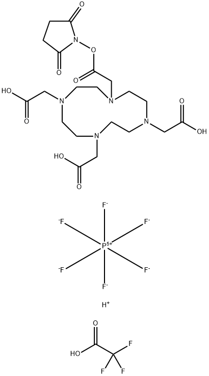 DOTA-NHS-ester Hexafluorophosphate TFA Salt (Technical Grade) Struktur