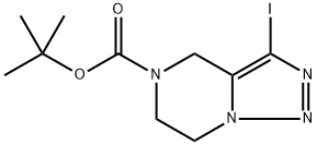 tert-butyl 3-iodo-6,7-dihydro-[1,2,3]triazolo[1,5-a]pyrazine-5(4H)-carboxylate Struktur