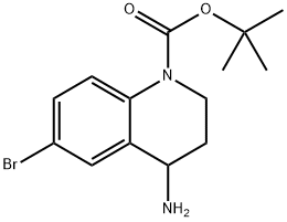 1(2H)-Quinolinecarboxylic acid, 4-amino-6-bromo-3,4-dihydro-, 1,1-dimethylethyl ester Struktur