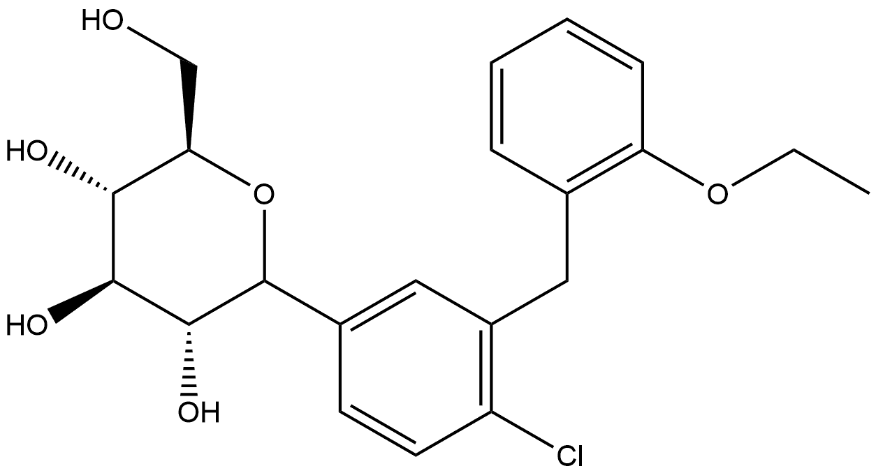 D-Glucitol, 1,5-anhydro-1-C-[4-chloro-3-[(2-ethoxyphenyl)methyl]phenyl]- Struktur