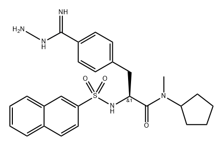 Benzenecarboximidic acid, 4-[(2S)-3-(cyclopentylmethylamino)-2-[(2-naphthalenylsulfonyl)amino]-3-oxopropyl]-, hydrazide Struktur