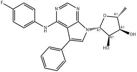 7H-Pyrrolo[2,3-d]pyrimidin-4-amine, 7-(5-deoxy-β-D-ribofuranosyl)-N-(4-fluorophenyl)-5-phenyl-|化合物 GP3269