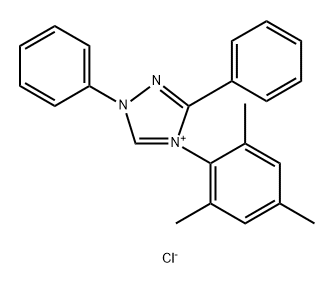 4H-1,2,4-Triazolium, 1,3-diphenyl-4-(2,4,6-trimethylphenyl)-, chloride (1:1) Struktur