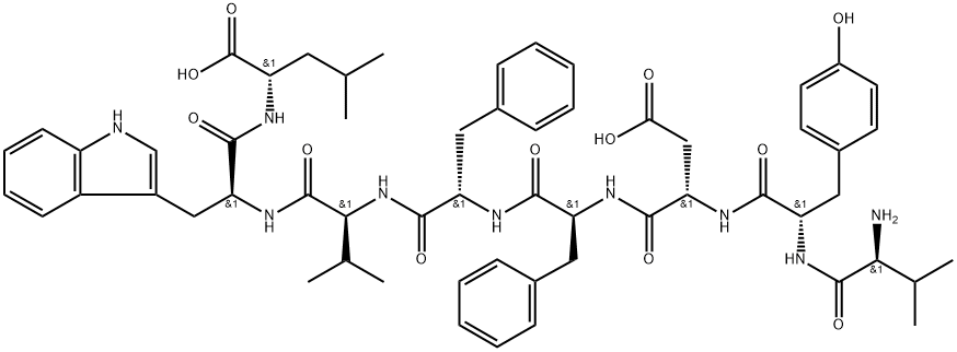 L-Leucine, L-valyl-L-tyrosyl-L-α-aspartyl-L-phenylalanyl-L-phenylalanyl-L-valyl-L-tryptophyl- Struktur