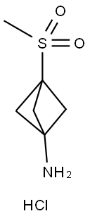 Bicyclo[1.1.1]pentan-1-amine, 3-(methylsulfonyl)-, hydrochloride (1:1) Struktur