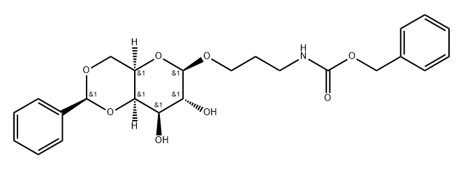 4,6-O-Benzylidene-1-O-(N-Cbz-3-aminopropyl)-b-D-galactopyranose Struktur