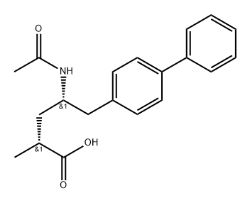 [1,1'-Biphenyl]-4-pentanoic acid, γ-(acetylamino)-α-methyl-, (αR,γS)- Struktur