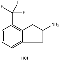 1H-Inden-2-amine, 2,3-dihydro-4-(trifluoromethyl)-, hydrochloride (1:1) Struktur