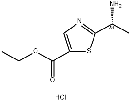 (R)-Ethyl 2-(1-aminoethyl)thiazole-5-carboxylate hydrochloride Struktur