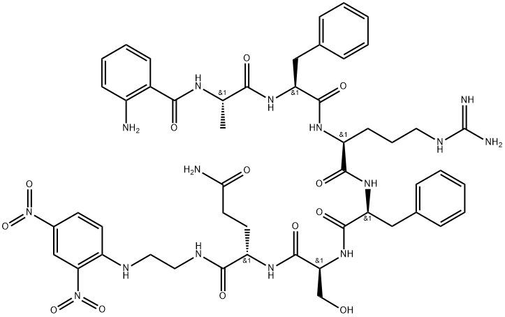 Abz-Ala-Phe-Arg-Phe-Ser-Gln-EDDnp Struktur