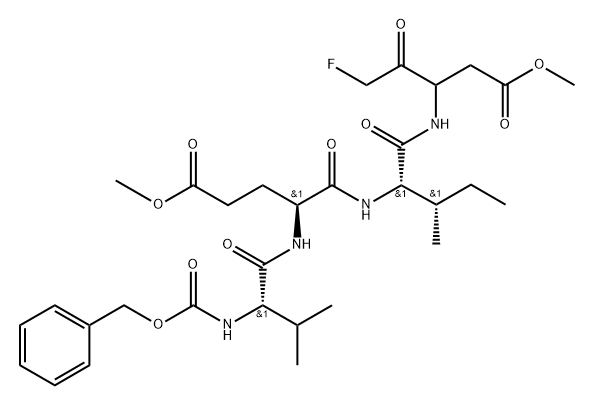 Z-Val-Glu(OMe)-Ile-DL-Asp(OMe)-fluoromethylketone Struktur