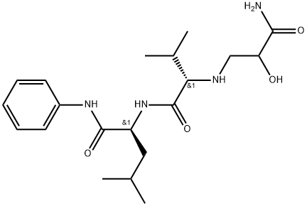 N-[(RS)-2-CARBAMOYL-2-HYDROXY-ETHYL]-VAL-LEU-ANILIDE Struktur