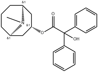 Benzilic acid (1β,5β)-9-methyl-9-azabicyclo[3.3.1]nonan-3β-yl ester Struktur