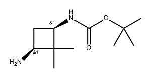 tert-butyl N-[(1R,3S)-3-amino-2,2-dimethyl-cyclobutyl]carbamate Struktur