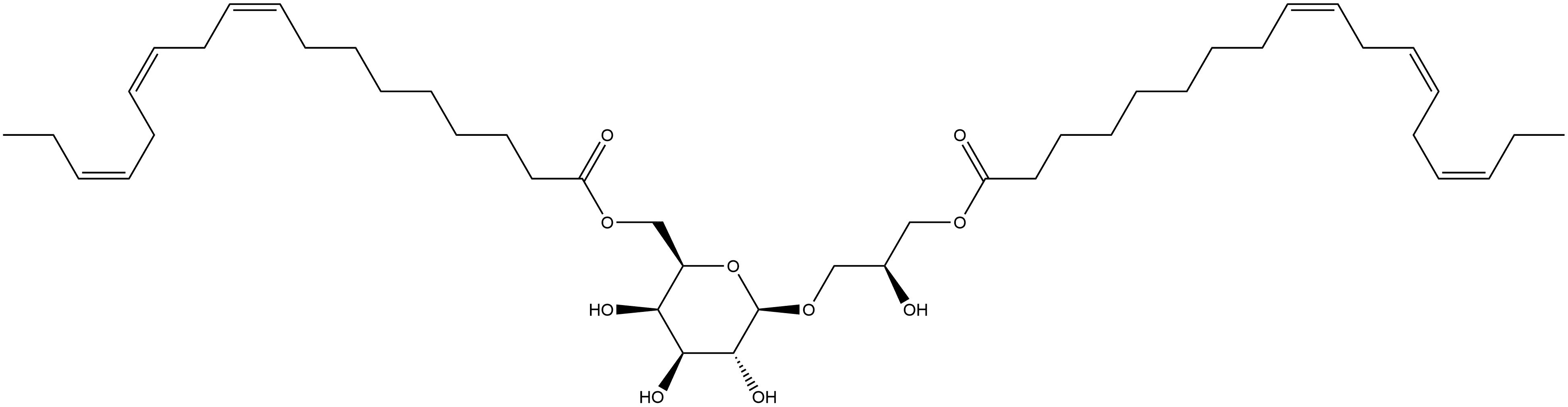 β-D-Galactopyranoside, (2S)-2-hydroxy-3-[[(9Z,12Z,15Z)-1-oxo-9,12,15-octadecatrien-1-yl]oxy]propyl, 6-(9Z,12Z,15Z)-9,12,15-octadecatrienoate Struktur