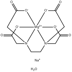 Magnesate(2-), [[N,N′-1,2-ethanediylbis[N-[(carboxy-κO)methyl]glycinato-κN,κO]](4-)]-, disodium, hydrate, (OC-6-21)- Struktur