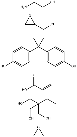 2-Propenoic acid, polymer with 2-aminoethanol, (chloromethyl)oxirane, 2-ethyl-2-(hydroxymethyl)-1,3-propanediol, 4,4-(1-methylethylidene)bisphenol and oxirane Struktur