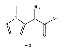 1H-Pyrazole-5-acetic acid, α-amino-1-methyl-, hydrochloride (1:1) Struktur