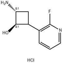 trans-2-Amino-4-(2-fluoropyridin-3-yl)cyclobutanol hydrochloride Struktur