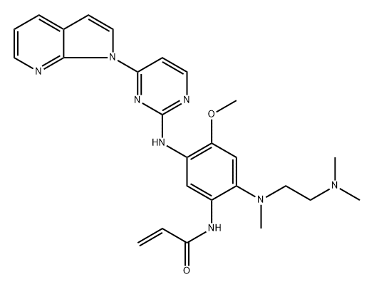 N-(5-((4-(1H-pyrrolo[2,3-b]pyridin-1-yl)pyrimidin-2-yl)amino)-2-((2-(dimethylamino)ethyl)(methyl)amino)-4-methoxyphenyl)acrylamide Structure