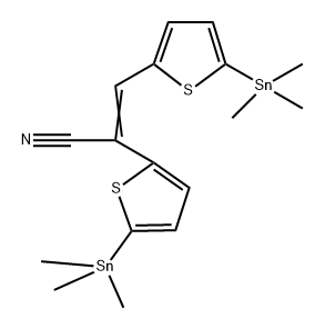 2-Thiopheneacetonitrile, 5-(trimethylstannyl)-α-[[5-(trimethylstannyl)-2-thienyl]methylene]- Struktur