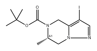 (S)-tert-Butyl 3-iodo-6-methyl-6,7-dihydropyrazolo[1,5-a]pyrazine-5(4H)-carboxylate Struktur