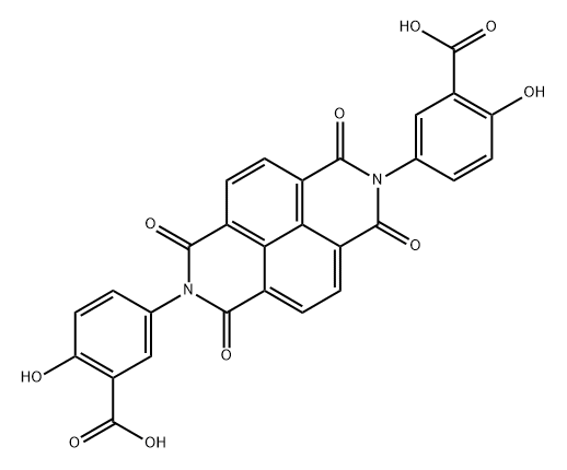 3,3'-(1,3,6,8-tetrahydro-1,3,6,8-tetraoxobenzo[lmn][3,8]phenanthroline-2,7-diyl)bis[6-hydroxy-Benzoic acid Struktur