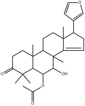 (13α,17α)-6α-Acetoxy-21,23-epoxy-7α-hydroxy-4,4,8-trimethyl-24-nor-5α-chola-14,20,22-trien-3-one Struktur