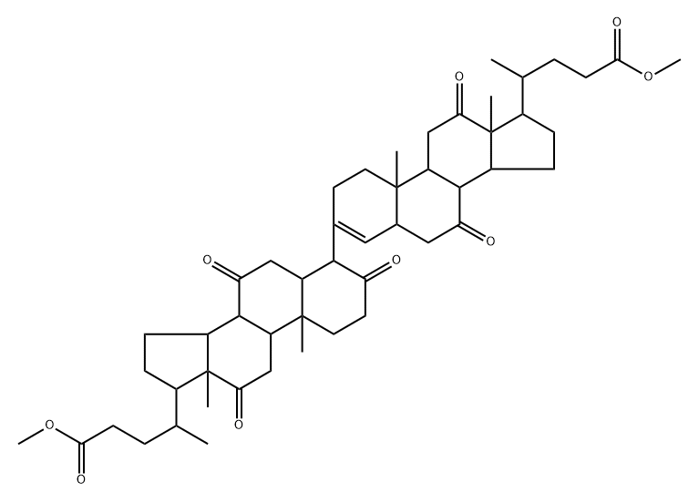 4-(23-Methoxycarbonyl-7,12-dioxo-24-nor-5β-chol-3-en-3-yl)-3,7,12-trioxo-5β-cholan-24-oic acid methyl ester Struktur