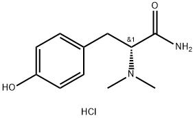 Benzenepropanamide, α-(dimethylamino)-4-hydroxy-, hydrochloride (1:1), (αR)- Struktur