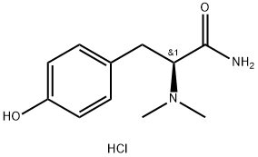 Benzenepropanamide, α-(dimethylamino)-4-hydroxy-, hydrochloride (1:1), (αS)- Struktur