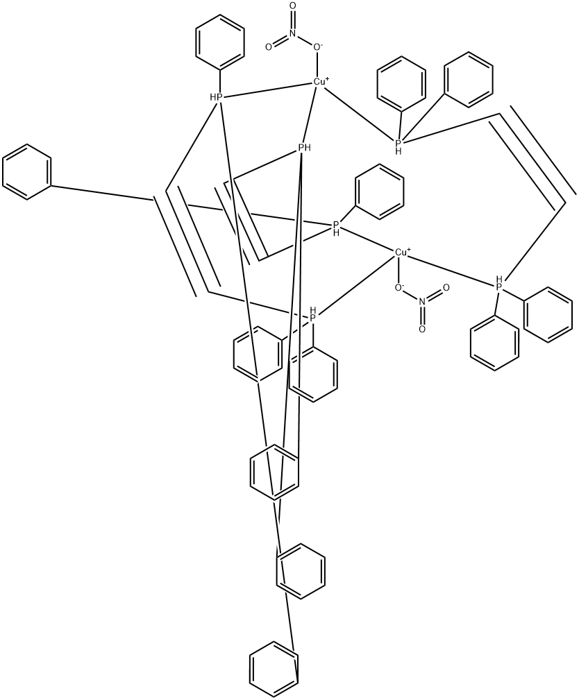 Copper, tris.mu.-ethynylenebisdiphenylphosphinedinitratodi- Struktur