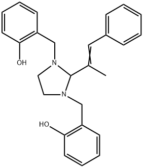 2-(α-Methylstyryl)-1,3-bis(2-hydroxybenzyl)imidazolidine Struktur