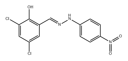 2,4-dichloro-6-[2-(4-nitrophenyl)carbonohydrazonoyl]phenol Struktur