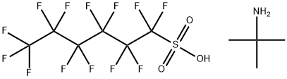 1-Hexanesulfonic acid, 1,1,2,2,3,3,4,4,5,5,6,6,6-tridecafluoro-, compd. with 2-methyl-2-propanamine (1:1) Struktur