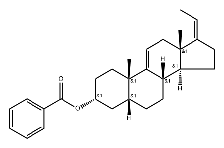 Pregna-9(11),17(20)-dien-3-ol, 3-benzoate, (3α,5β,17Z)- Struktur