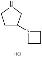 Pyrrolidine, 3-(1-azetidinyl)-, hydrochloride (1:2) Struktur