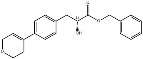 Benzenepropanoic acid, 4-(3,6-dihydro-2H-pyran-4-yl)-α-hydroxy-, phenylmethyl ester, (αR)- Struktur