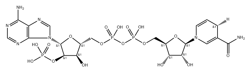 Adenosine 5'-(trihydrogen diphosphate), 2'-(dihydrogen phosphate), P'→5'-ester with (4S)-1,4-dihydro-1-β-D-ribofuranosyl-3-pyridine-4-t-carboxamide (9CI) Struktur