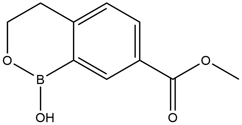 1H-2,1-Benzoxaborin-7-carboxylic acid, 3,4-dihydro-1-hydroxy-, methyl ester Struktur