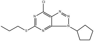 3H-1,2,3-Triazolo[4,5-d]pyrimidine, 7-chloro-3-cyclopentyl-5-(propylthio)- Struktur