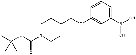 (3-((1-(tert-Butoxycarbonyl)piperidin-4-yl)methoxy)phenyl)boronic acid Struktur