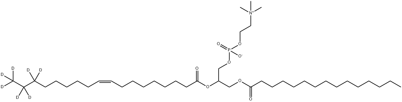 3,5,8-Trioxa-4-phosphahexacos-17-en-24,24,25,25,26,26,26-d7-1-aminium, 4-hydroxy-N,N,N-trimethyl-9-oxo-7-[[(1-oxopentadecyl)oxy]methyl]-, inner salt, 4-oxide, (17Z)- Struktur