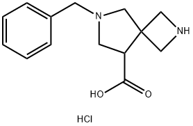 6-benzyl-2,6-diazaspiro[3.4]octane-8-carboxylic acid dihydrochloride Struktur