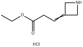 Propanoic acid, 3-(3-azetidinylidene)-, ethyl ester, hydrochloride (1:1) Struktur