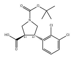 1,?3-?Pyrrolidinedicarboxy?lic acid, 4-?(2,?3-?dichlorophenyl)?-?, 1-?(1,?1-?dimethylethyl) ester, (3R,?4S)?- Struktur