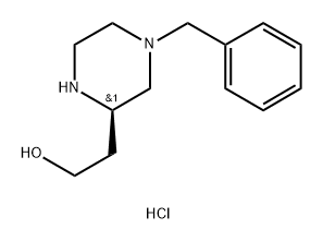 2-Piperazineethanol, 4-(phenylmethyl)-, hydrochloride (1:2), (2R)- Struktur