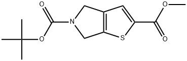 5-(tert-butyl) 2-methyl 4,6-dihydro-5H-thieno[2,3-c]pyrrole-2,5-dicarboxylate Struktur