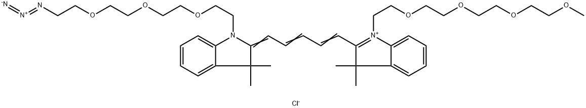 N-(m-PEG4)-N'-(azide-PEG3)-Cy5 Struktur