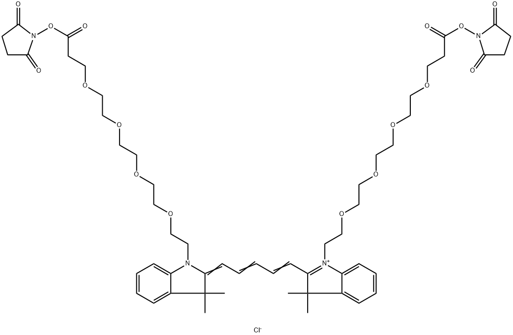 Bis-(N,N'-PEG4-NHS ester)-Cy5 Structure